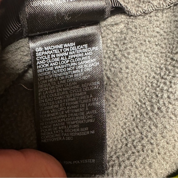 The North Face Fleece Jacket Zippered Fleece Grey & Yellow Size 5 - Picture 9 of 16